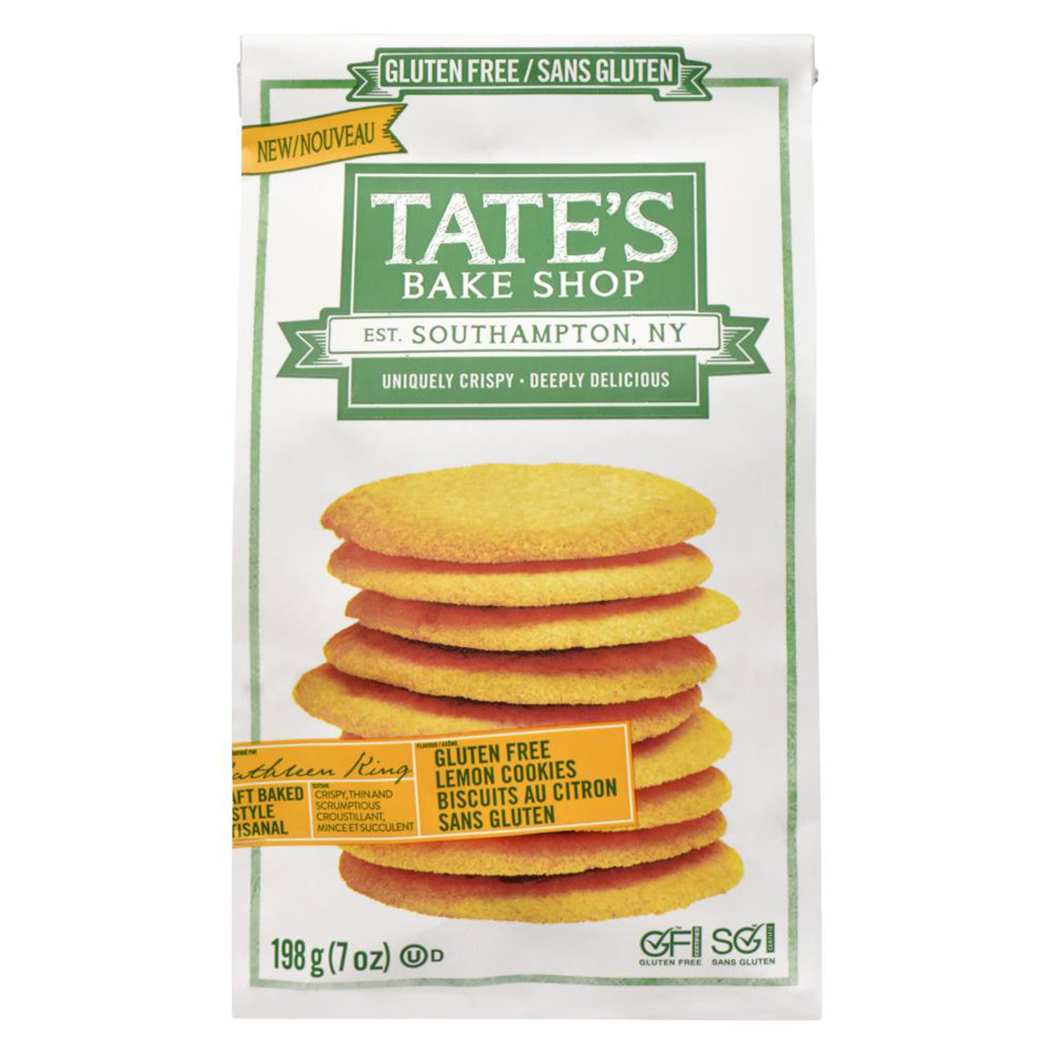 Tate's Bake Shop Glass Cookie Jar with Gluten Free Ginger Zinger Cookies