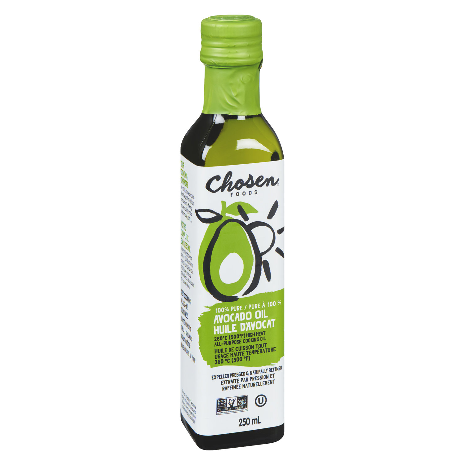 Chosen Foods 100% Pure Avocado Oil All Purpose Natural Cooking Bottle Pack  1L