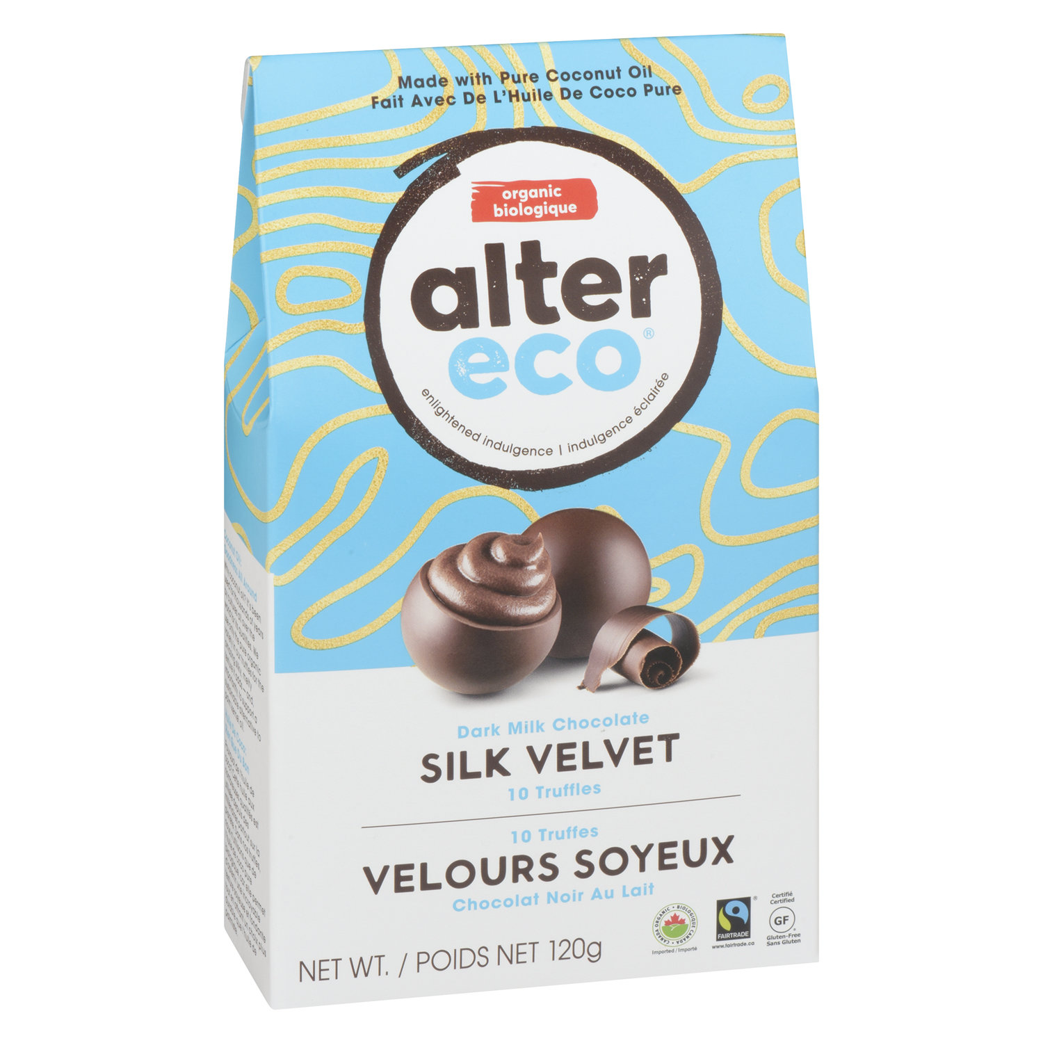 Alter Eco Organic Dark Chocolate Salted Caramel Coconut Oil Truffles 10  count bag