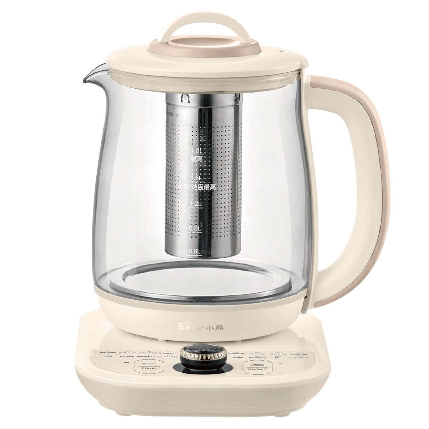 Silver Crest Health Pot 1.8L Multifunction Electric Kettle Glass Jug