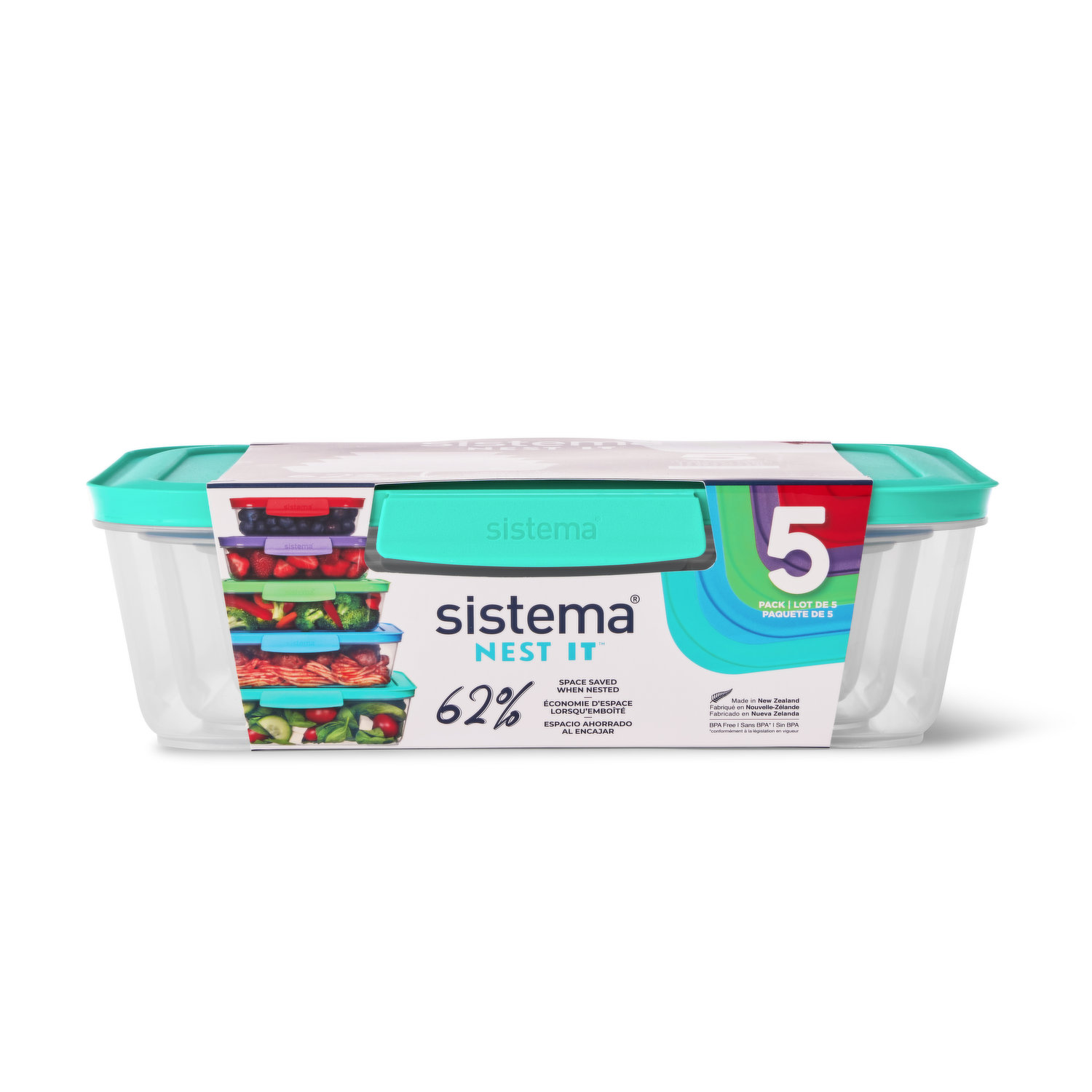 Sistema Nest It Meal 5-Pc. Prep Food Storage Container with Lid Set