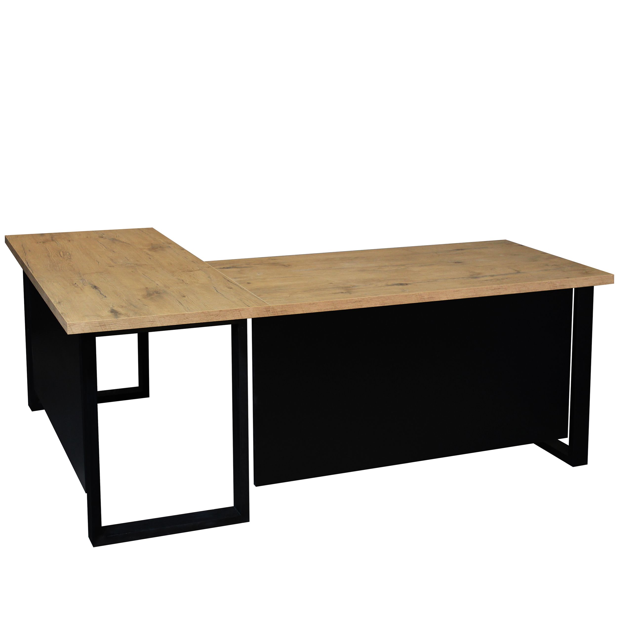 BIURKO NAROŻNE LOFTOWE Z BLENDAMI DUŻE STABILNE GRUBY BLAT KOLORY