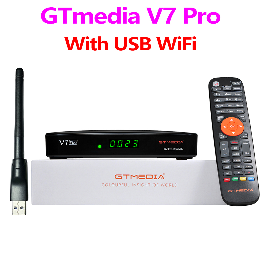 GTMedia V7 PRO Tuner DVBS-2, DVBT-2 H.265 HEVC,Wifi ,Cccam, softcam