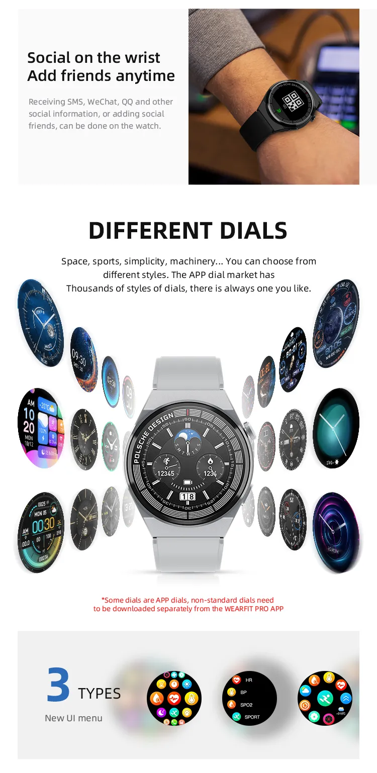 SMARTWATCH HW3 Max 1,35" Zegarek męski Bluetooth NFC Puls Rozmowy