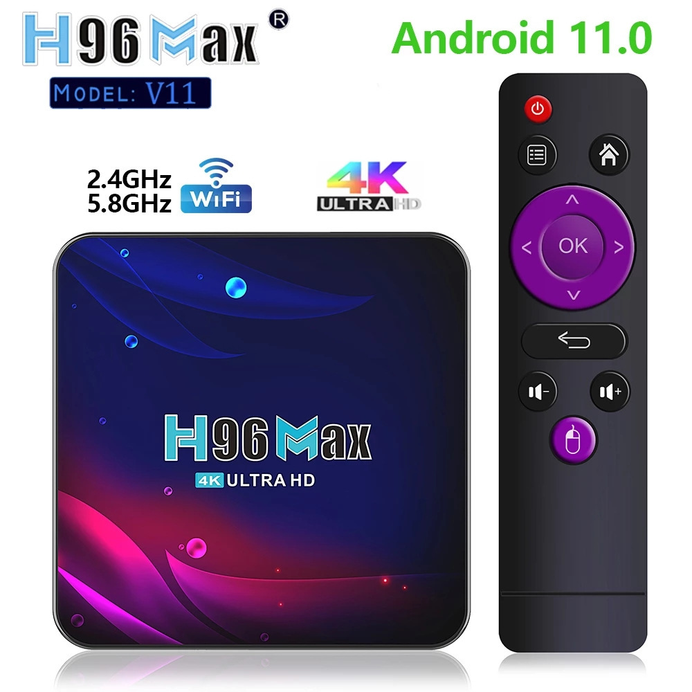 H96 MAX V11 ANDROID 11 SMART TV BOX  4K  UHD BT 2/16 GB