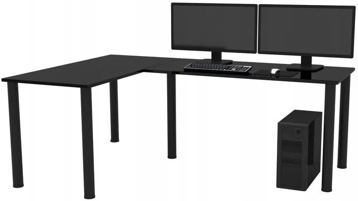 BIURKO GAMINGOWE NAROŻNE KOMPUTEROWE LOFT STABILNE KOLORY