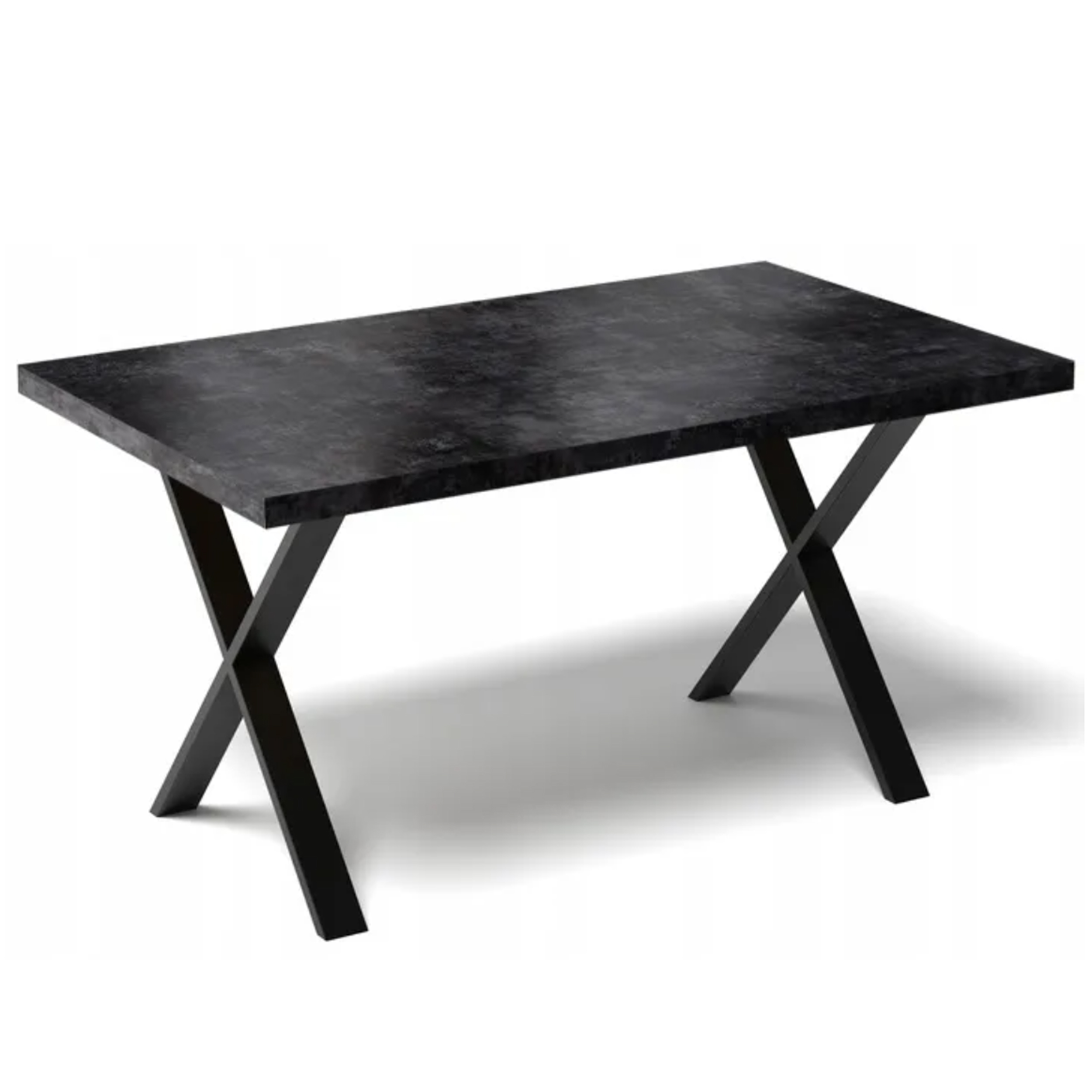 STÓŁ DO KUCHNI JADALNI SALONU METALOWE NOGI X LOFT 100x60CM BETON CIEMNY