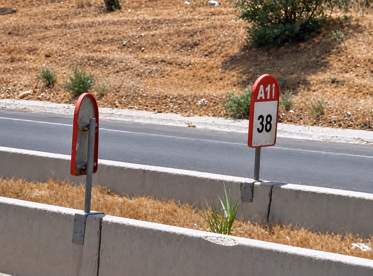 Tunisian Kilometer Markers — how it looks in GeoGuessr