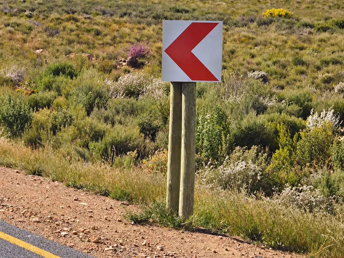 Southern African Chevron Signs — how it looks in GeoGuessr