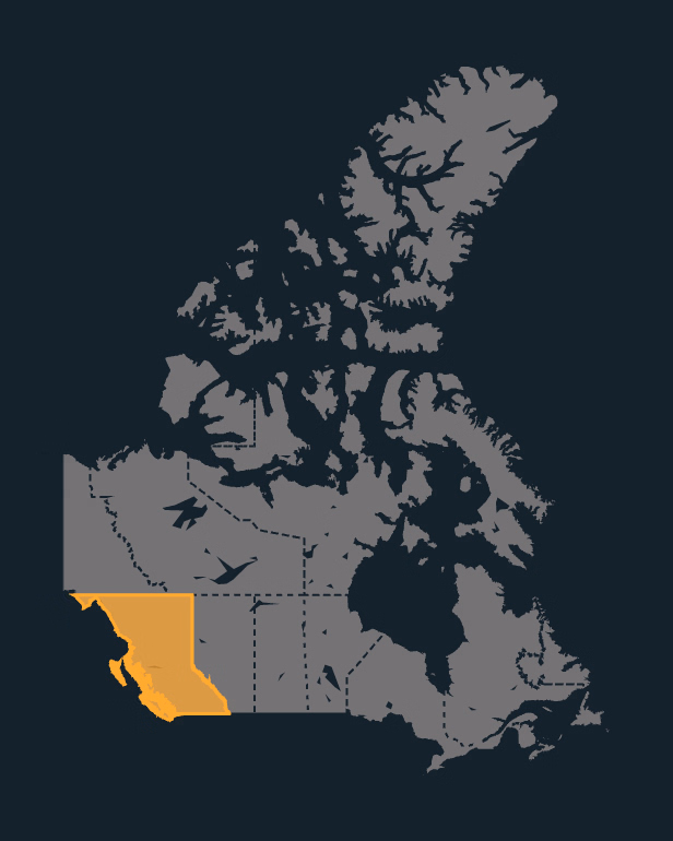 British Columbia - Darker poles distribution