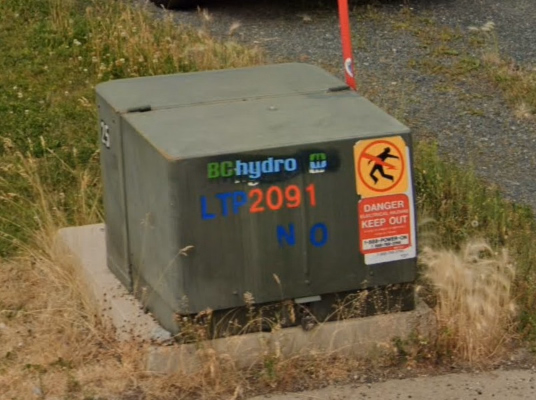 British Columbia - Hydro box — how it looks in GeoGuessr