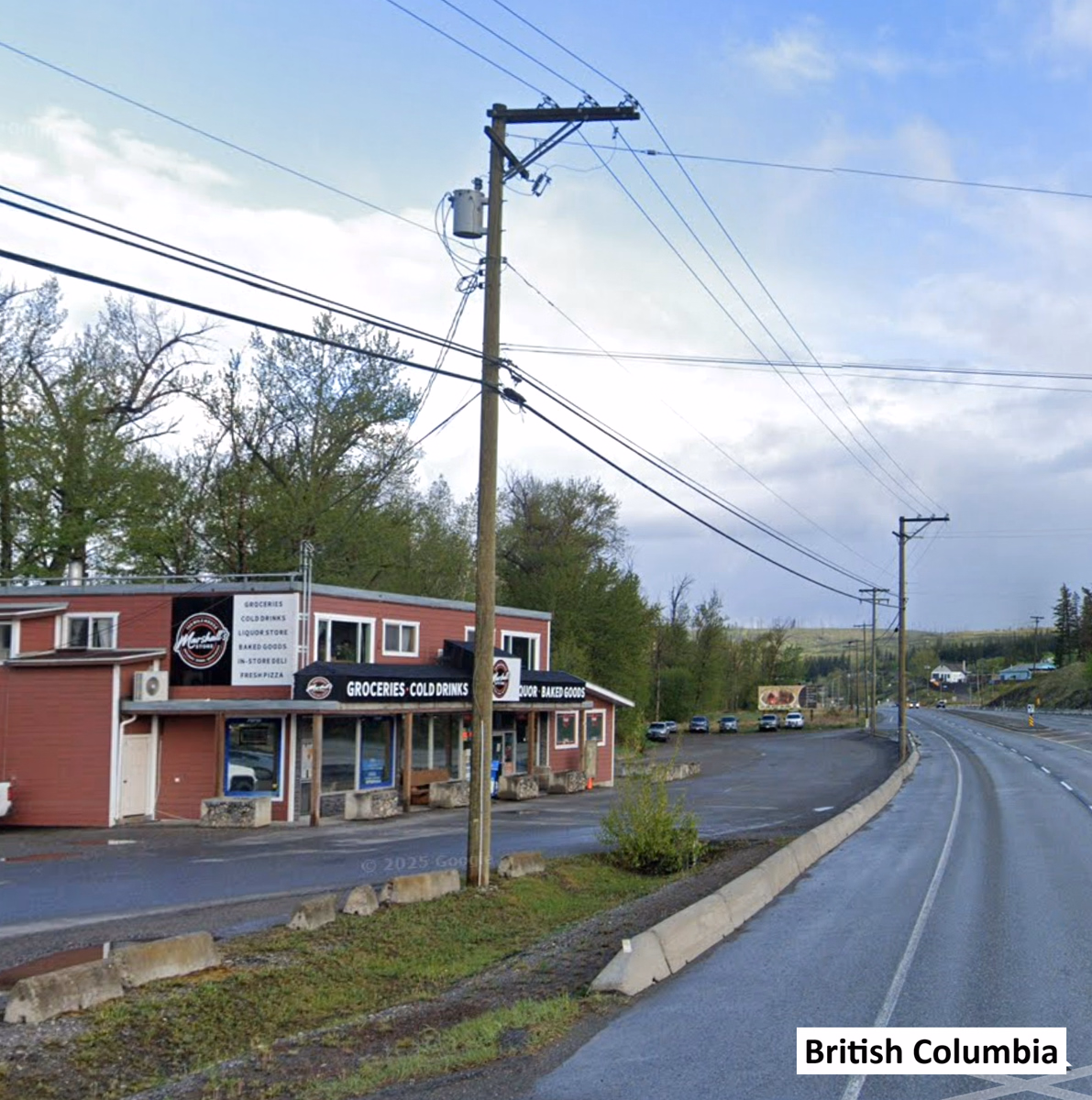 British Columbia / Québec - "L" poletop — how it looks in GeoGuessr