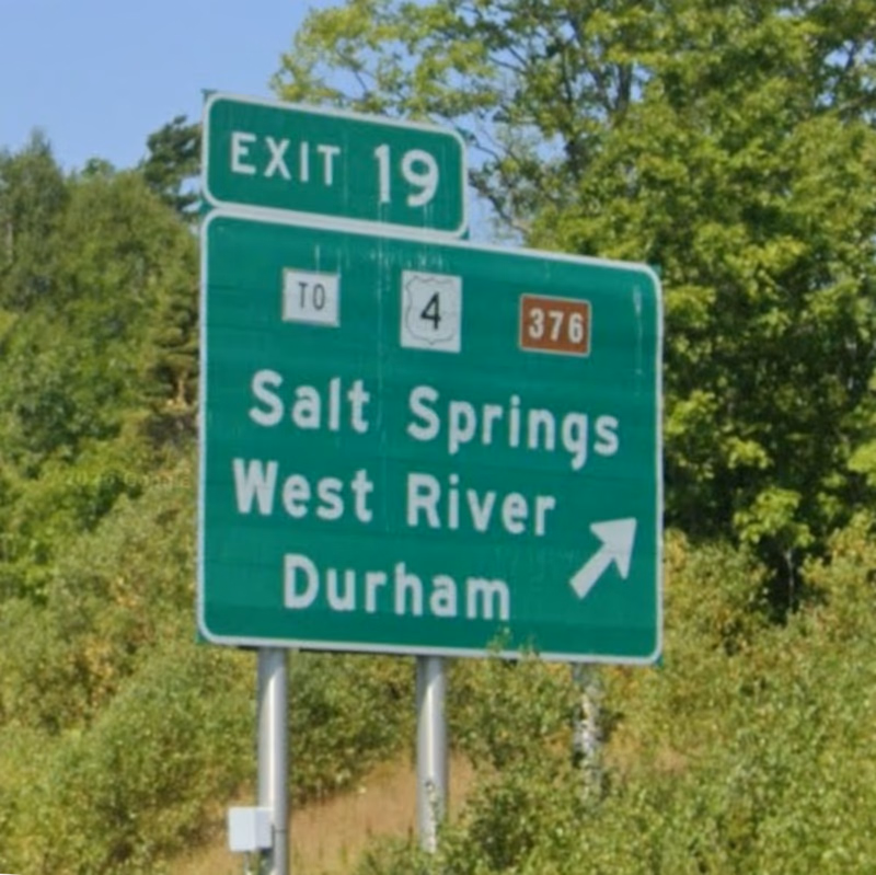 Nova Scotia - Isolated exit number — how it looks in GeoGuessr