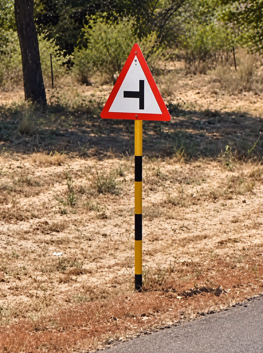 Botswana Striped Signposts — how it looks in GeoGuessr