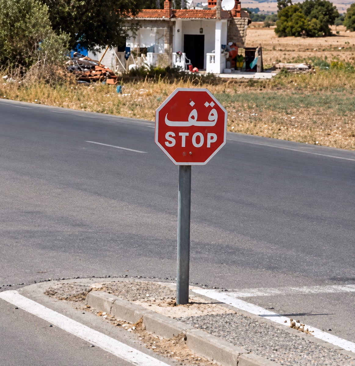 Tunisian Stop Signs — how it looks in GeoGuessr