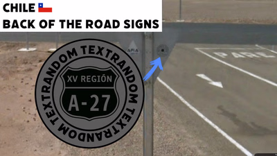 Chile clue: Road Signs - back side highway sticker