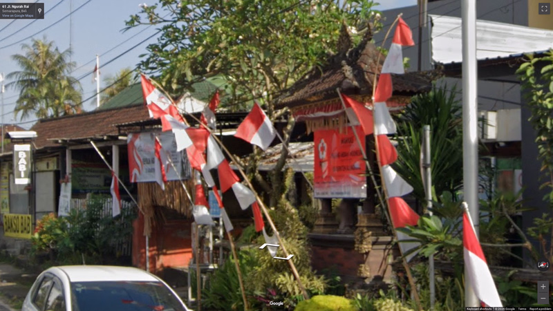 Red-white banners — how it looks in GeoGuessr