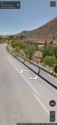 Bolivia clue: Guardrails with yellow and black markings