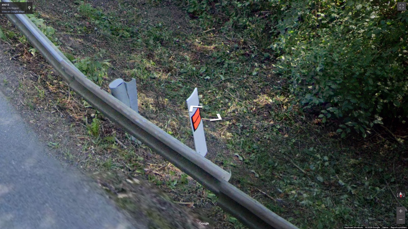Czech Two-Orange-Reflector Bollard