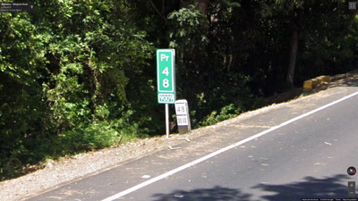 Colombia clue: Green km markers with pr