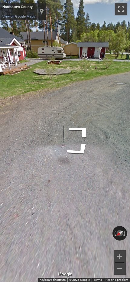 Swedish GeoGuessr car, red in color, with a long black antenna visible on its roof, indicating a Gen 3 camera.