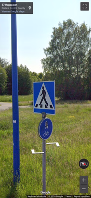 Sweden clue: Swedish Pedestrian Crossing Sign