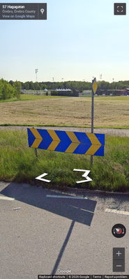 Sweden clue: Blue-and-yellow chevron