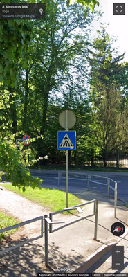 Latvia clue: Pedestrian sign