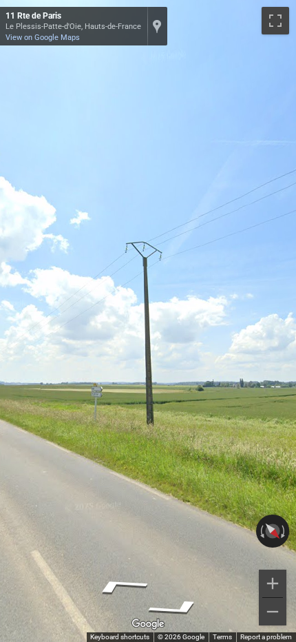 French concrete utility pole with a short ladder extending only partway up its side.