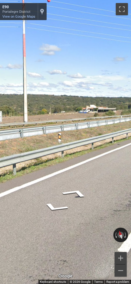 Bollard with orange reflector — Portugal