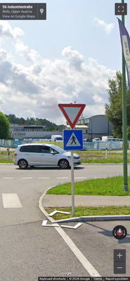 Austria clue: Pedestrian crossing sign