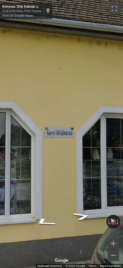 Hungarian street sign with the word 'utca' clearly visible, indicating a street name.
