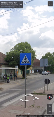 Hungary clue: Pedestrian crossing sign