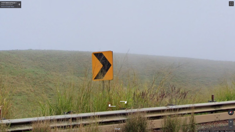 Australian Black and Yellow Chevron — how it looks in GeoGuessr