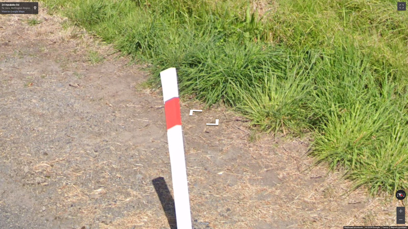 Bollard with red strip