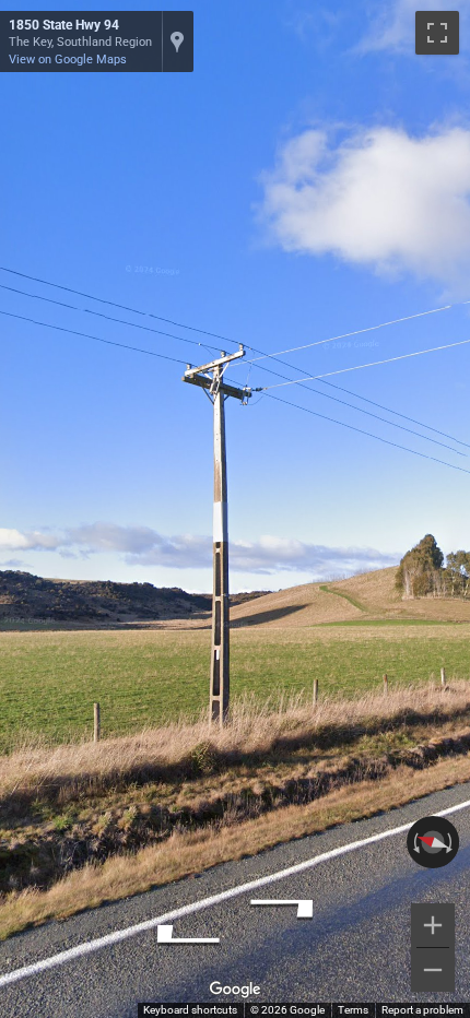 New Zealand concrete utility poles with visible holes and a silver opossum guard attached to the pole.
