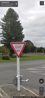 New Zealand clue: New Zealand Give Way Sign