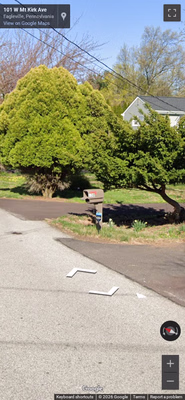 United States clue: Mailbox on a post with red flag