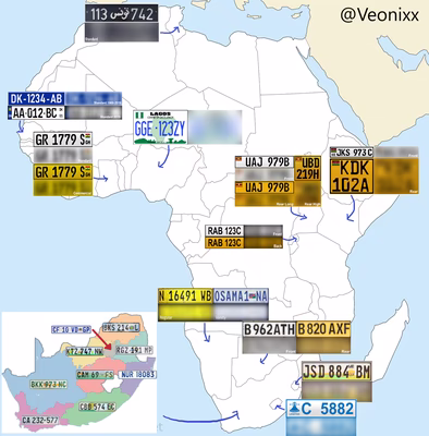 Africa License Plates