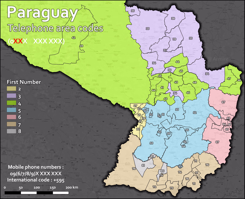 Paraguay phone codes