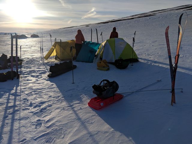 Setting up camp