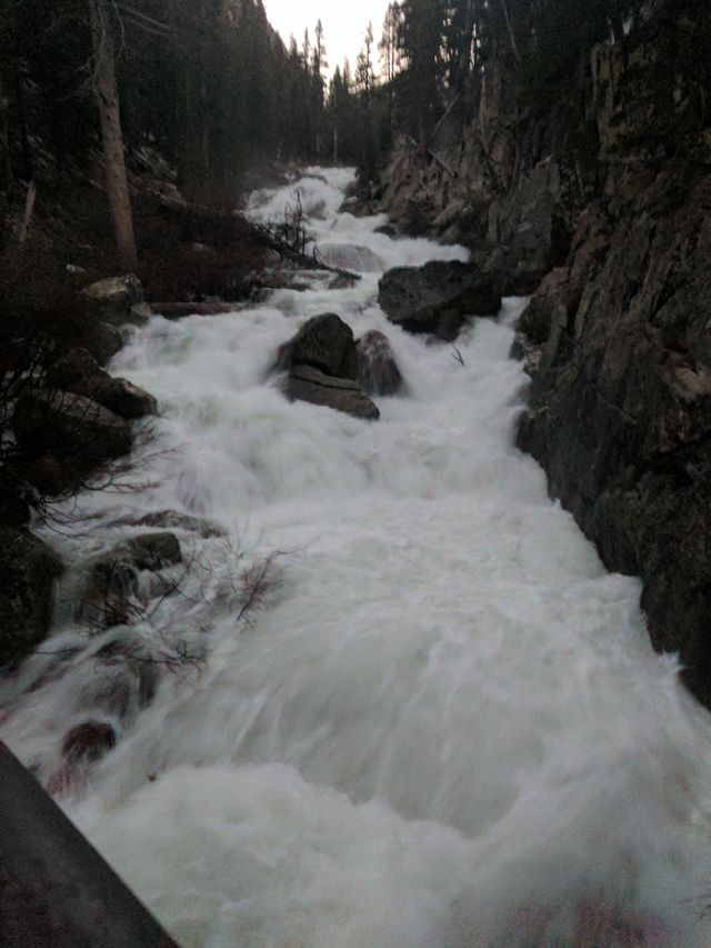 Some raging creek -- good thing we had a bridge!