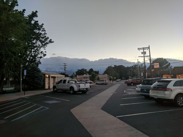 A storm in the mountains, if you can see it.