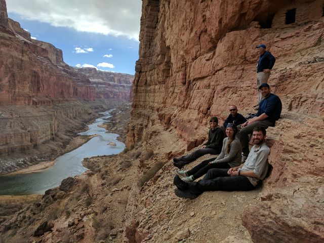 Some of the crew who hiked up to the granaries