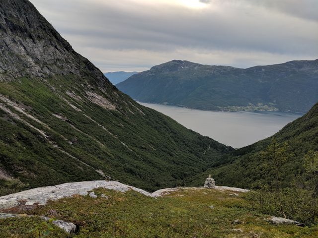 Looking back from almost the top.