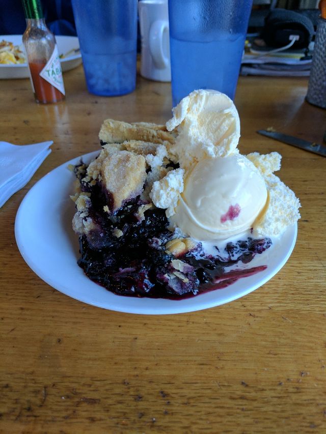 The actual start to the day: breakfast pie at Teddy Bear Restaurant