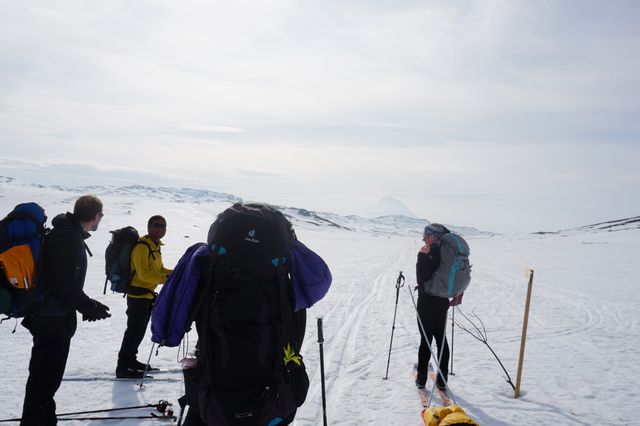 Taking a quick breather / regroup with Gaustatoppen in the background