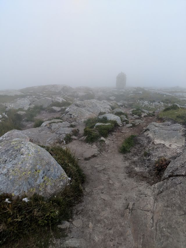 There are cairns to help you find the way, if you can see them in the clouds