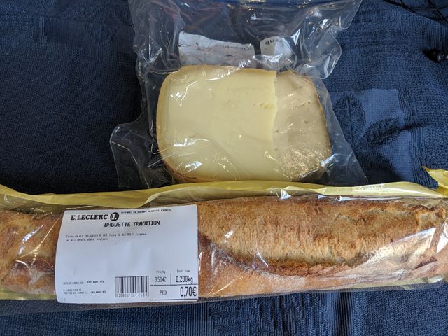 Cheese and baguette -- what else should one eat when hiking in France?