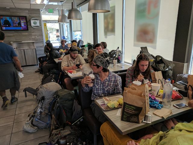 Hikers take over McDonald's